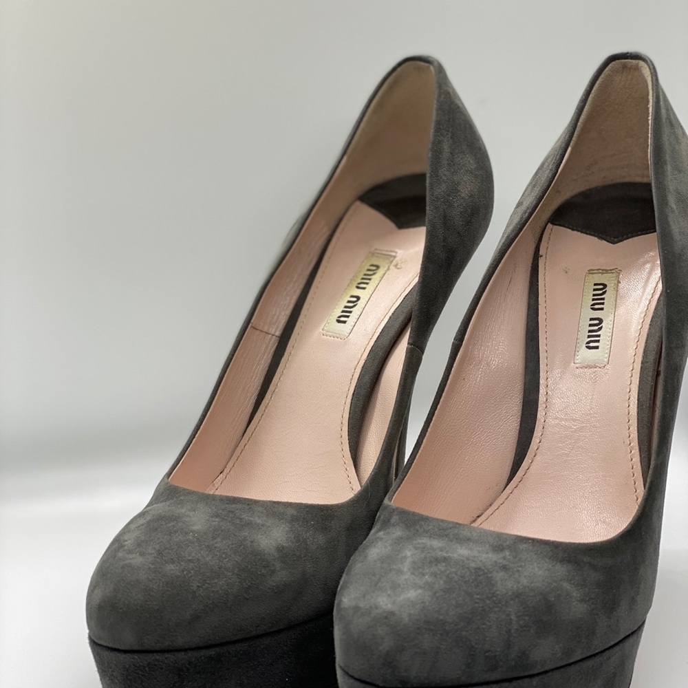 Miu Miu Suede Platform Heels - Picture 2 of 5